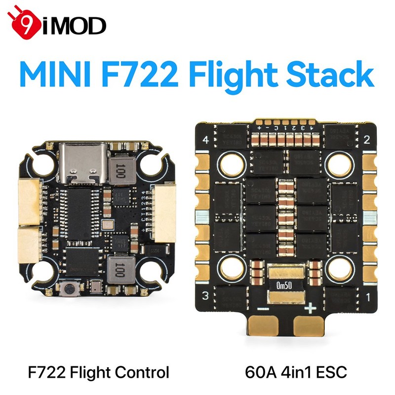 9IMOD F722 Mini Flight Stack Flight Controller FC 60A ESC ForRC FPV Racing Drone