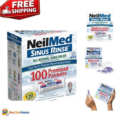 Sinus Rinse Premixed Packets 100 ct. for Effective Allergy and Congestion Relief