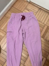 FIGS Zamora Jogger Scrub Pants Women  s Large Petite Purple Cargo Medical Scrubs