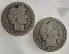 1902 & 1914 Barber Silver Quarters | Philadelphia | AG - Lot of 2