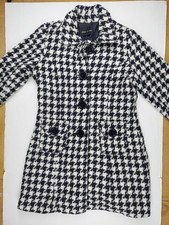 medium houndstooth coat jacket retro mod vint...