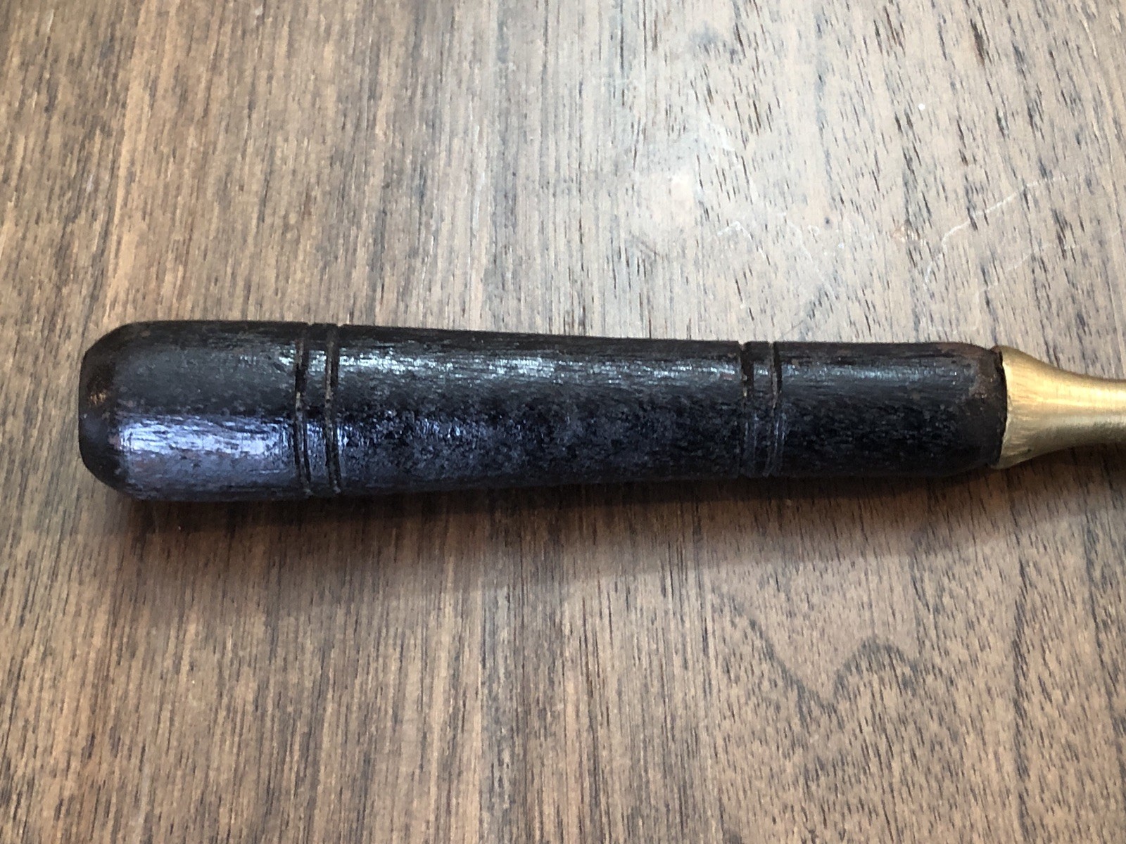 Vintage Brass Hot Comb Hair Straightener With Wood Handle German