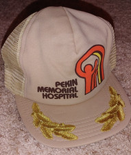 Vintage Pekin Memorial Hospital Mesh Trucker Hat Baseball Cap Snapback One Size