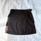 Falda corta Hollister a cuadros con cinturón de tiro alto Y2K Preppy Dark Academia talla M