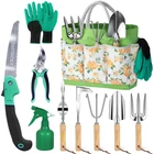Heavy Duty 10Piece Stainless Steel Gardening Tools Set with Storage Bag