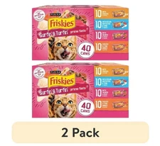 (2 pack)Purina Friskies Surfin' and Turfin' Variety Pack Cat Food 5.5 oz 40 Pack