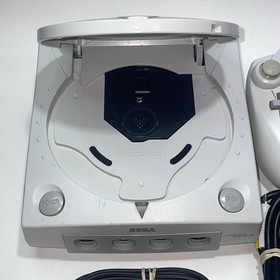Sega Dreamcast HKT-3020 White Console w/Controller Cables Tested Working