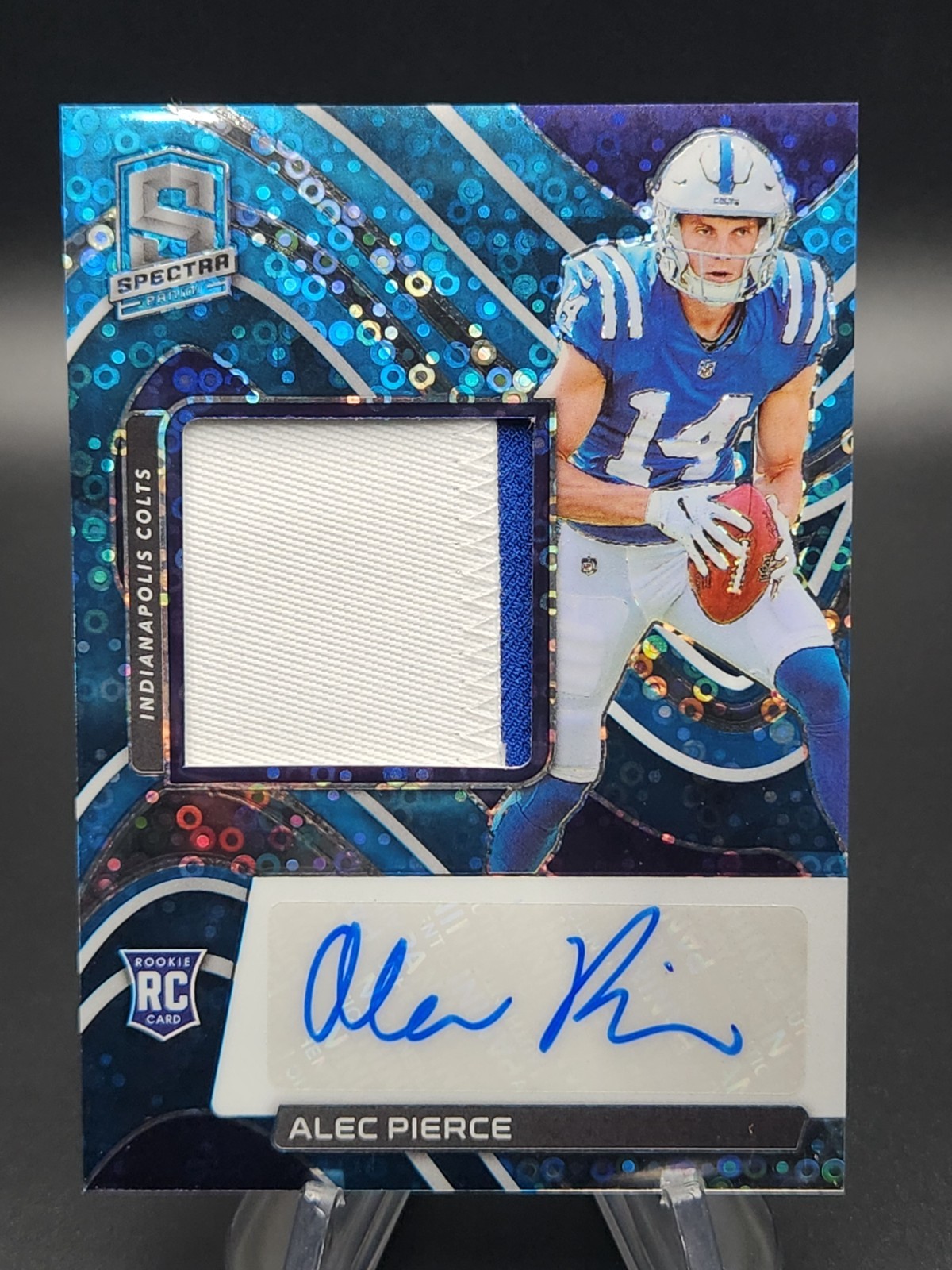 Alec Pierce 2022 Panini Spectra Rookie Patch Auto Neon Blue #41/60