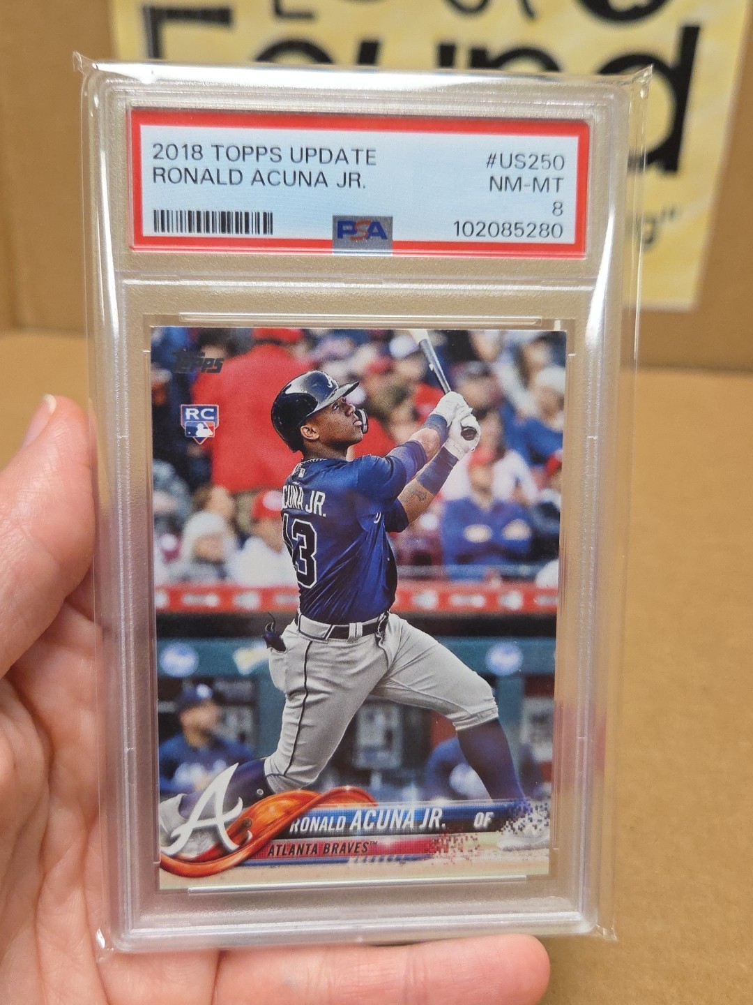 2018 Topps Update Ronald Acuna Jr. RC Rookie #US250 Braves PSA 8 view 2