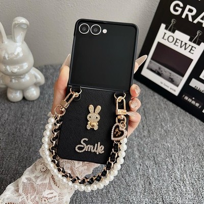 Mit Handschlaufe Luxus-Leder-Flip-Case für Samsung Galaxy Z Flip 7 6 5 4