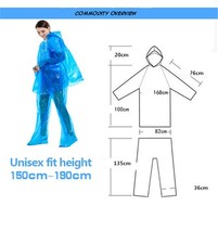 5Set Disposable Raincoat Rain Pants Waterproof Raincoat Suit Protective Clothing