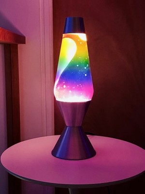 Lava Lite Lavalampe Regenbogen bunt PAT getestet