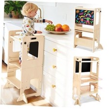 Adjustable Height Toddler Kitchen Step Stool, Learning Standing Tower 3 Heights