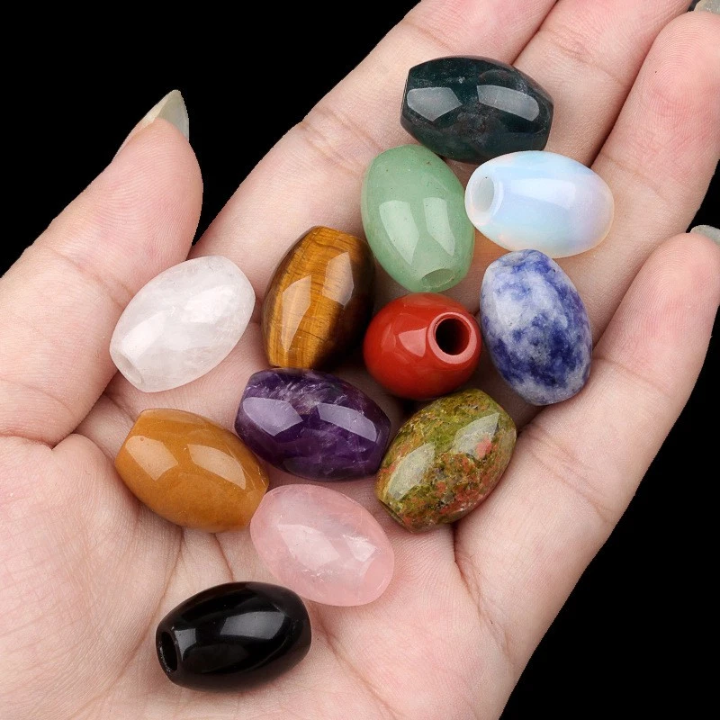 10Pcs 18x13mm Natural Rose Quartz Large Hole Barrel Loose Beads Hole 4mm HT2822 - Image 2 of 4