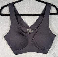 Honeylove SoftForm V-Neck Bra Womens 1X Black Wireless Removable Pads