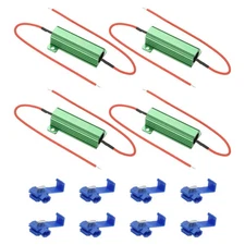 50W 50 Ohm Aluminum Shell Resistor, 4Pcs Housing Resistor with Clips, Green