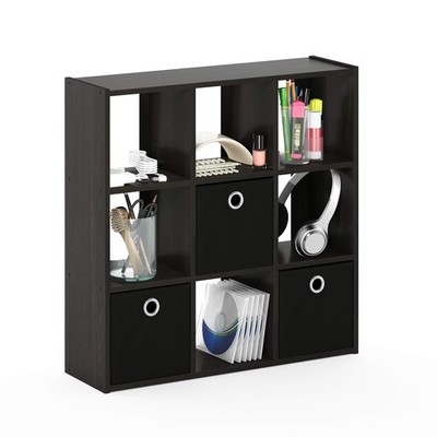 FURINNO SIMPLISTIC 9-CUBE ORG SMALL SIZE 7.9ZD X 26.5W X 26.7H ESPRESSO/BLACK