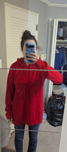 S MAX MARA Knit Hoodie Sweater Red Size L? - Picture 9 of 9