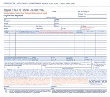 Adams Bill of Lading Short Form, 8-1/2 x 7-7/16 x Inches, White 