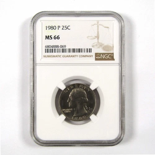 1980 P Washington Quarter MS 66 NGC Clad 25c Uncirculated SKU:I9501