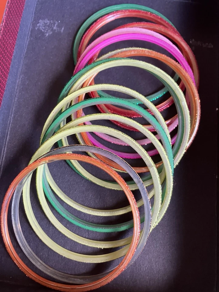 Bracciali Iridescenti In Vetro Indiani Multicolor - Immagine 3 di 3