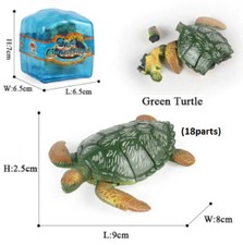 18parts of Green Turtle Tortoise Plastic Toy Ocean Sea Animal Figure Kids Gift