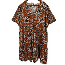 AVA+VIV Floral Tiered Midi Dress Women's Size 3X