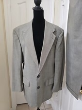 Vtg Bill Blass Premier Collection Blazer Jacket Brown Herringbone 42R Wool