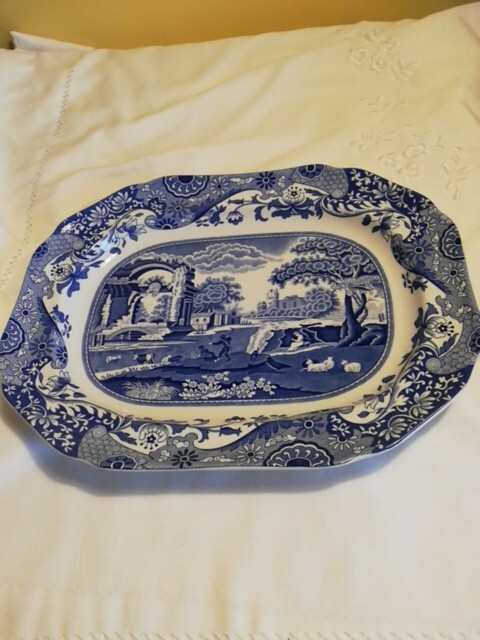 Spode Blue Italian Large Platter Serving Plate /Meat Plate