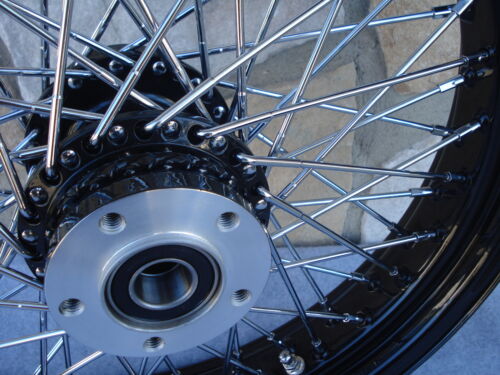 16" X 3.5" 60 SPOKE BLACK REAR WHEEL FOR HARLEY FXST, FLST, XL, TOURING - Picture 2 of 4