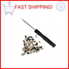 60pcs Metal Cross Slot Tip Screws for Belt Buckle Wallet Handbag, Screwdriver In