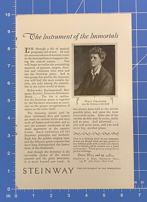 Vintage Print Ad Steinway Piano Music Percy Grainger New York  10'' x 6.5''