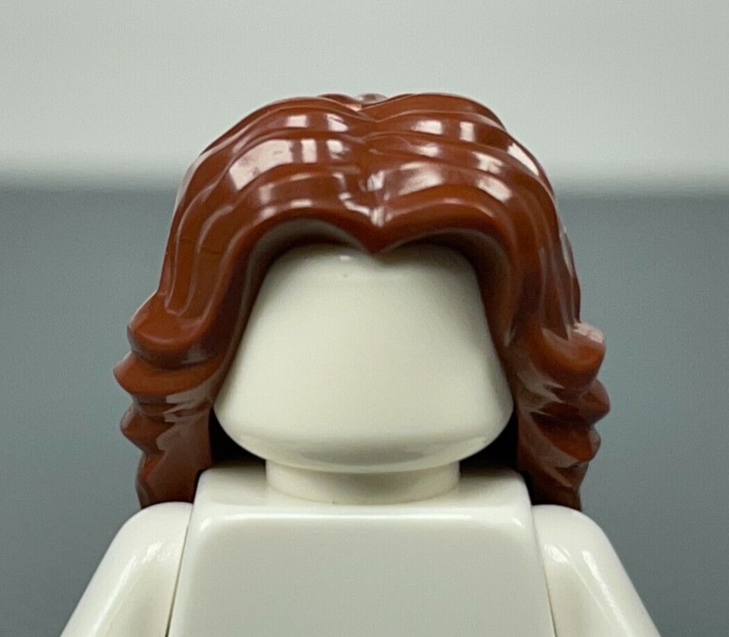 LEGO Minifigure Reddish Brown Female hair Mid-Length Wavy with Center Part  90396
