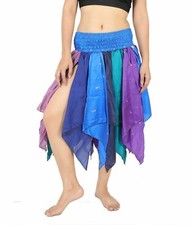 Lot of 5Pc Indian Vintage Silk Sari Arab Banjara Hippie Style Boho Long Skirts