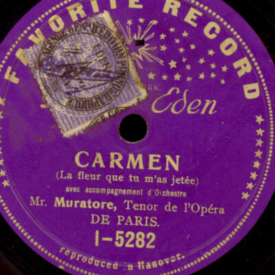 LUCIEN MURATORE (Tenor de l'Opera DE PARIS) Carmen  Schellackplatte 78rpm S6953