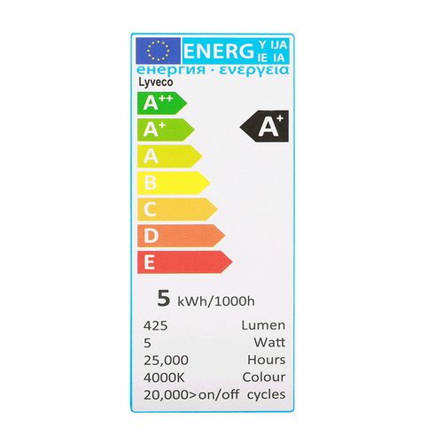lyveco Led 5 Watt Dimmable Lamp Light Bulb 4000K Cool White GU10 Par-16 - Picture 3 of 5