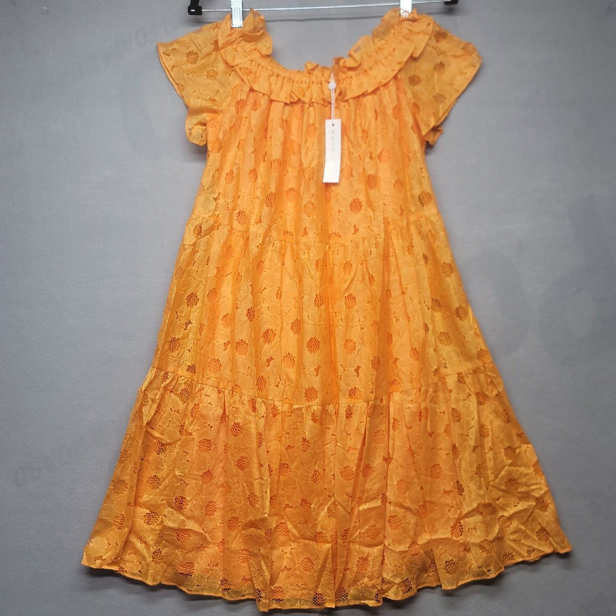 Trina Turk Womens Yellow Off The Shoulder Lace Midi Margaery Dress Size  Small | eBay