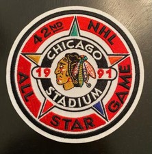 1991 NHL All Star Game Jersey Patch Chicago Blackhawks 