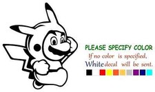 Mario Pikachu crossover Vinyl Decal Sticker Car Truck Window Various sizes