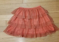 Hanna Andersson Girl's Pumpkin Color Tiered Glittery Skirt Size 12