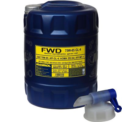20 L MANNOL Getriebeöl FWD Getriebeoel 75W-85 API GL 4 Gear Oil + Auslaufhahn