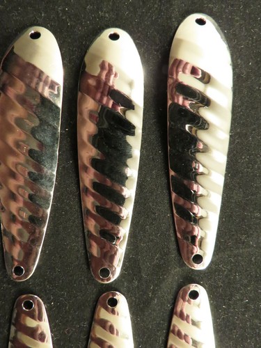 12 Walleye Trolling Spoons Nickel Ribbed Pattern Gauge .025 2-5/8" Fishing Lure - Picture 4 of 8