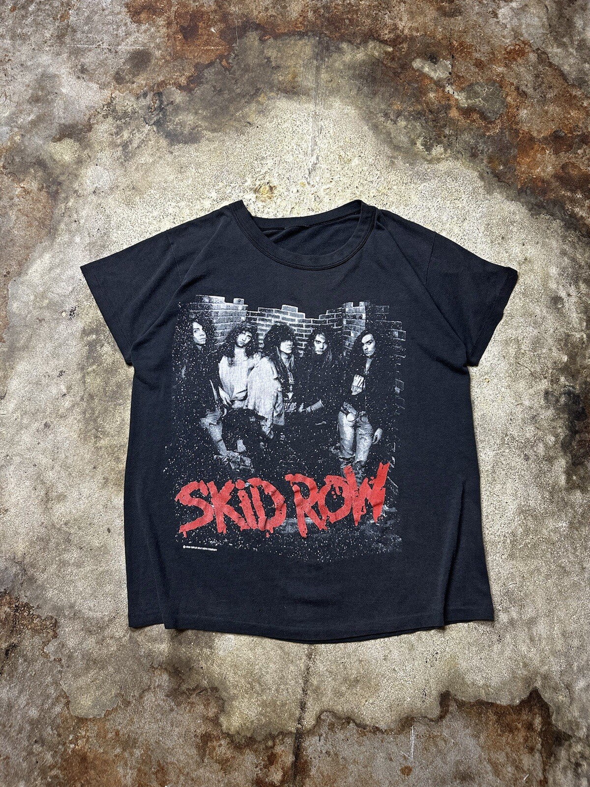 FILA T shirt vintage 1989 Skid Row Youth Gone Wild Sebastian Bach nera sbiadita taglia L