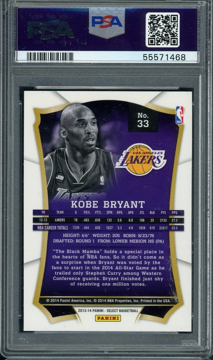 コービー　カード Kobe Bryant 2013 Panini Select Basketball Card #33 Graded