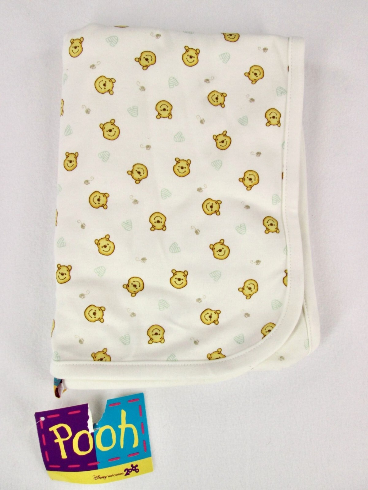 Vintage Y2K Disney Winnie The Pooh Baby Blanket Face Bee Hive Cotton Receiving