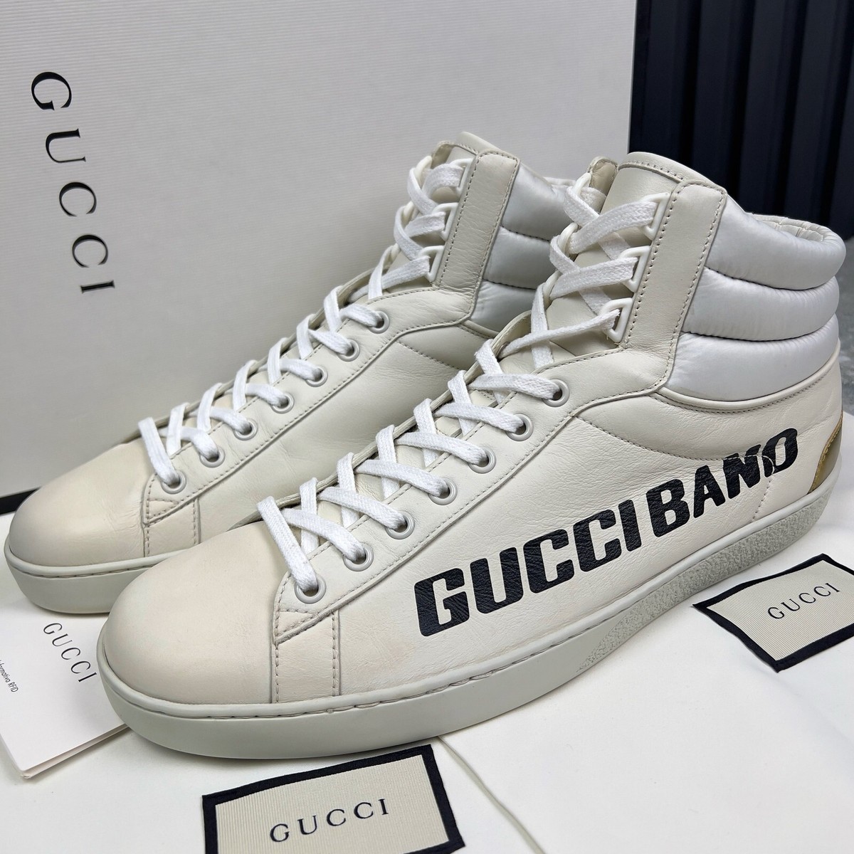 Gucci Ace Band Graphic Print Sneakers Calfskin White 10 G or 10.5 US or 44 EUR Gucci Ace Band Graphic Print Sneakers Calfskin White 10 G or  main image 2