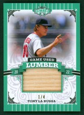 2022 Leaf Lumber Emerald Game Used Lumber TONY LA RUSSA Jumbo Bat Piece SP #1/4