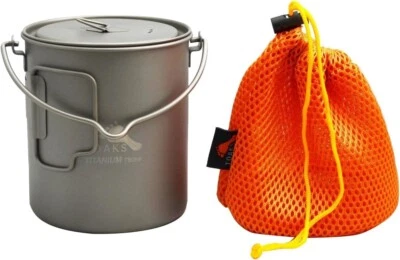 TOAKS Titan 750ml Kochtopf mit Bail Handle Camping Outdoor Picknick Wandern Tita