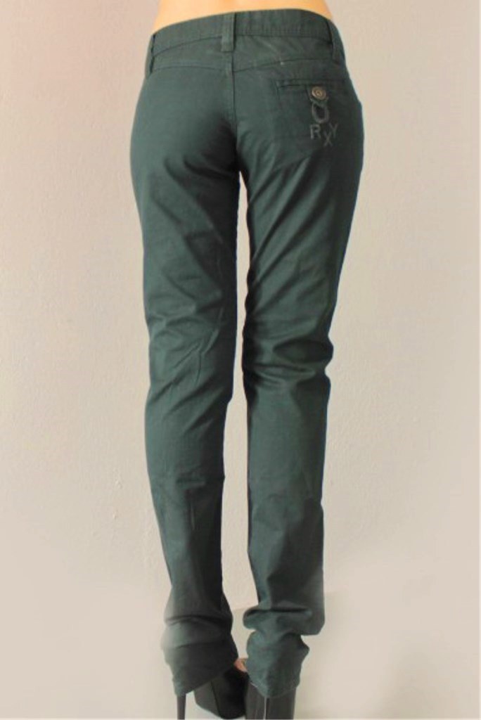 Pantacourt Roxy Vert Foncé Pour Femme - Taille 38, Neuf, En Coton Mélangé
