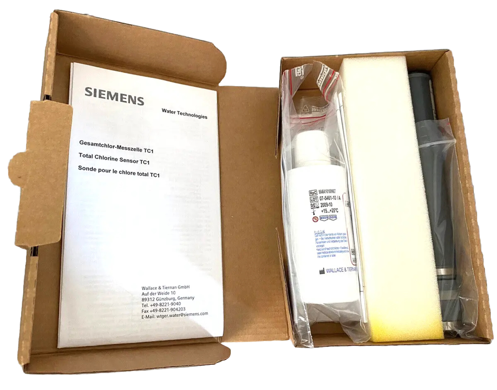 Siemens Wallace & Tiernan Total Chlorine Sensor Probe TC1 AAB1423